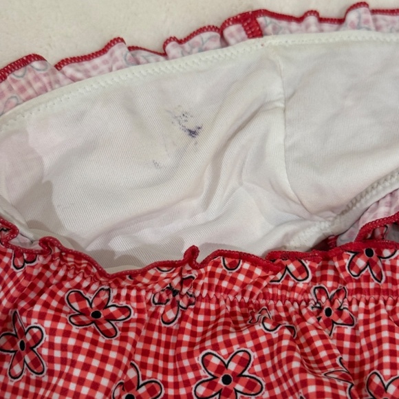 New! SET Frankie’s Bikinis x Pink Rosalind Bandeau Reilly Bikini 31496 - Picture 12 of 14